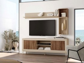 MUEBLE TV DE 180 EN PERLA Y NOGAL